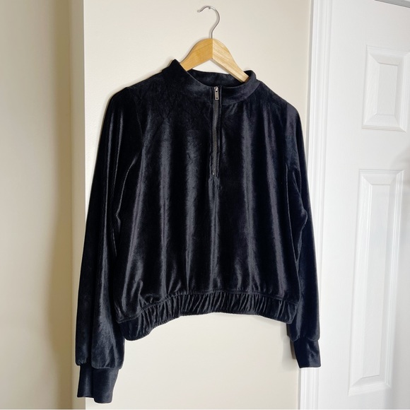 Fashion Nova Cropped Half Zip Ribbed Pullover - Picture 2 of 6